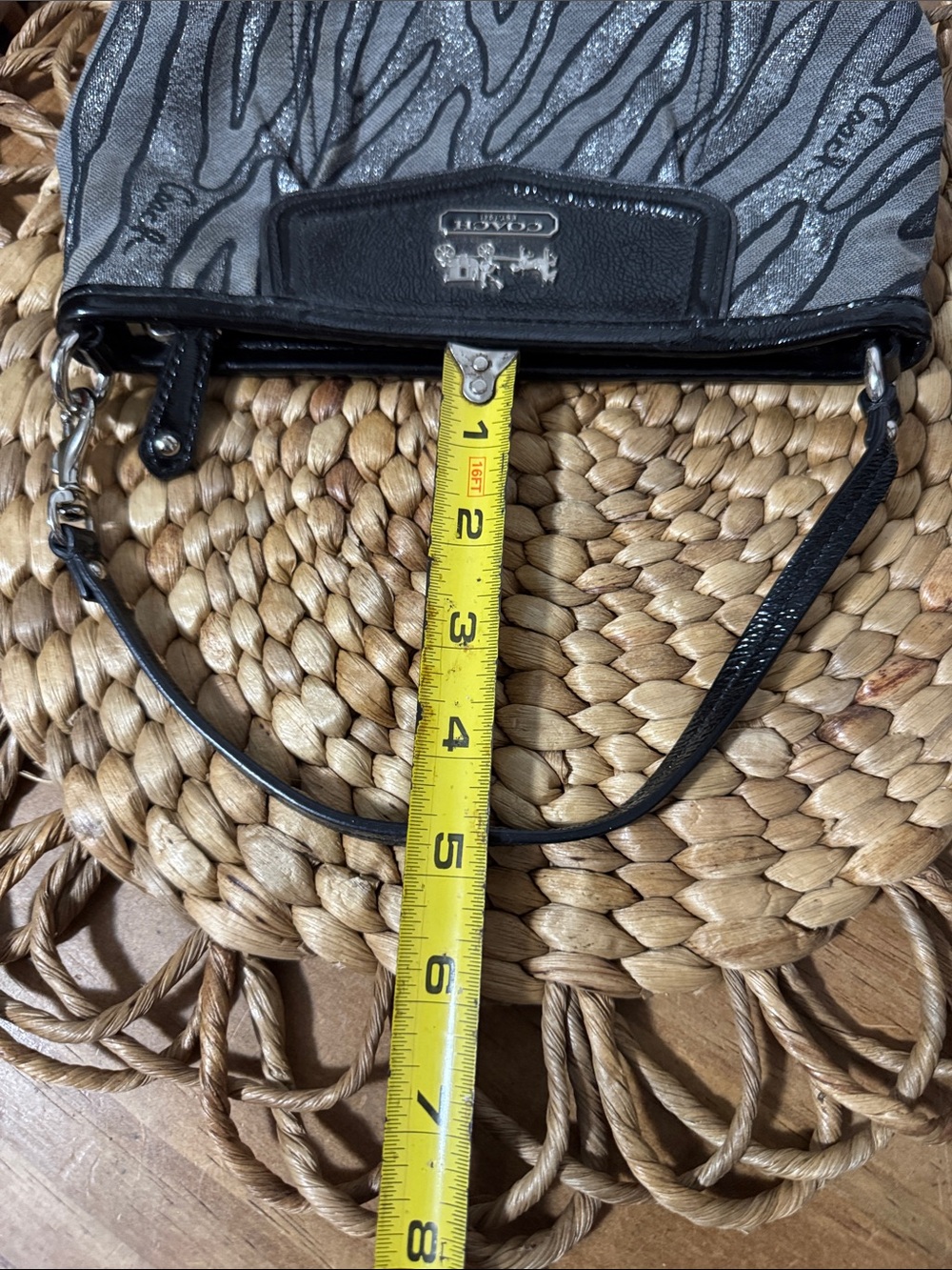 Coach Canvas Metallic Zebra Animal Print Wristlet Wallet Clutch - Vintage - Picture 8 of 8